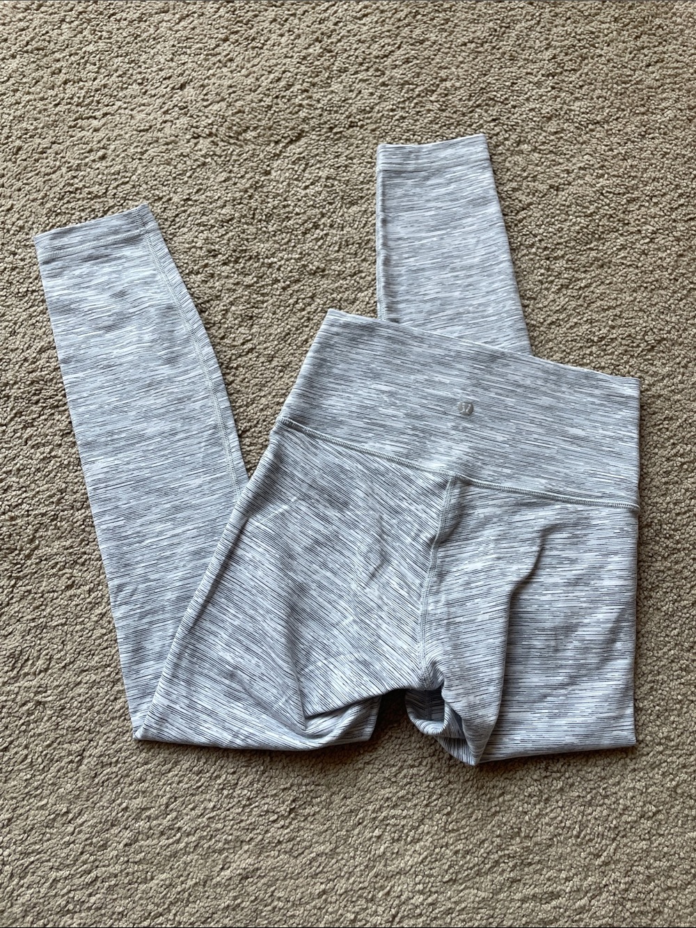 Lululemon Wunder Under High Rise Space Dye Gray Active Leggings 4 Yoga Running